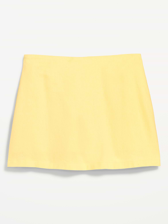 Linen-Blend Micro Skort