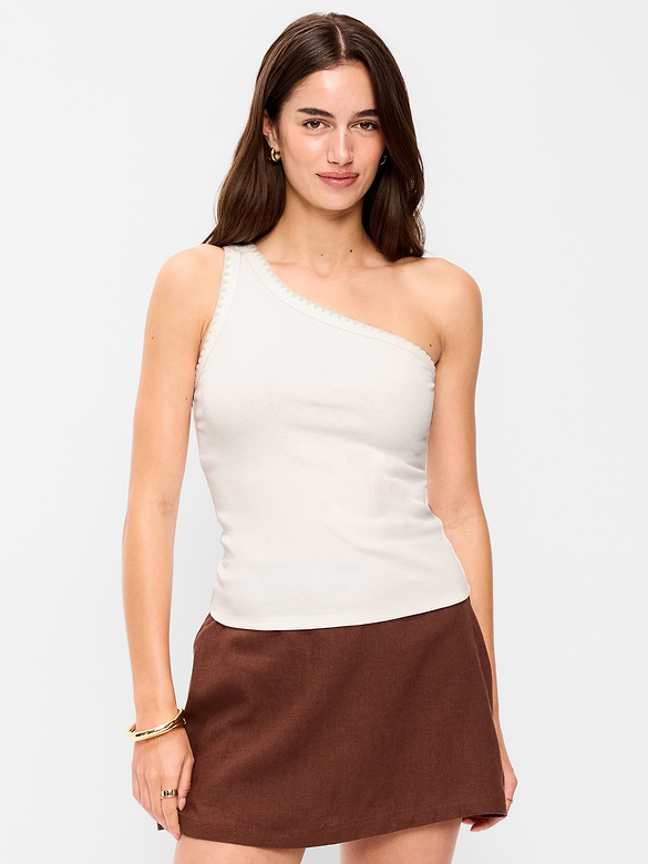 Camisole monobretelle côtelée