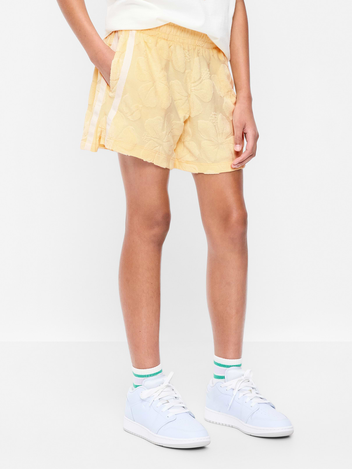 Image number 1 showing, High-Waisted Textured Terry Shorts for Girls