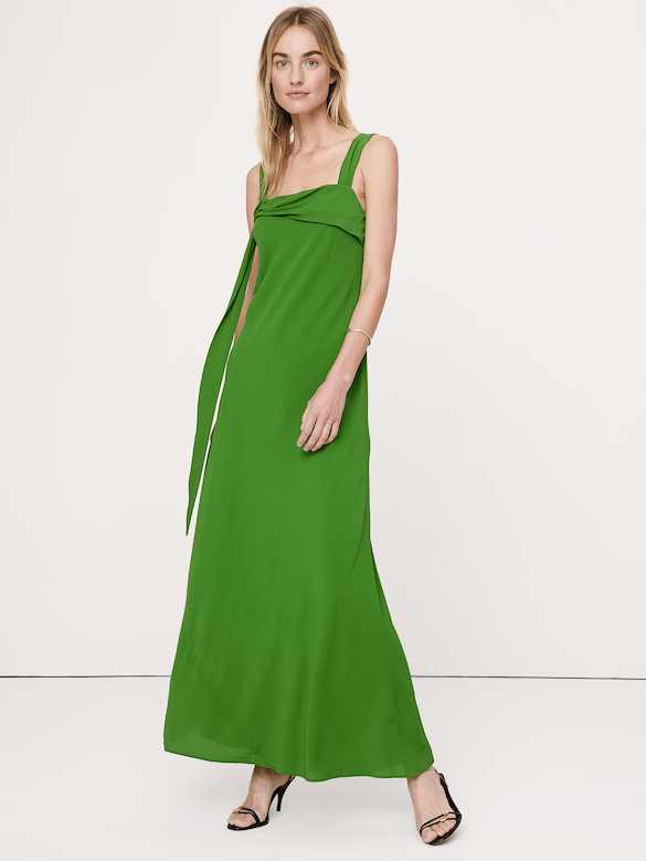 Drapey Georgette Bias-Cut Slip Dress