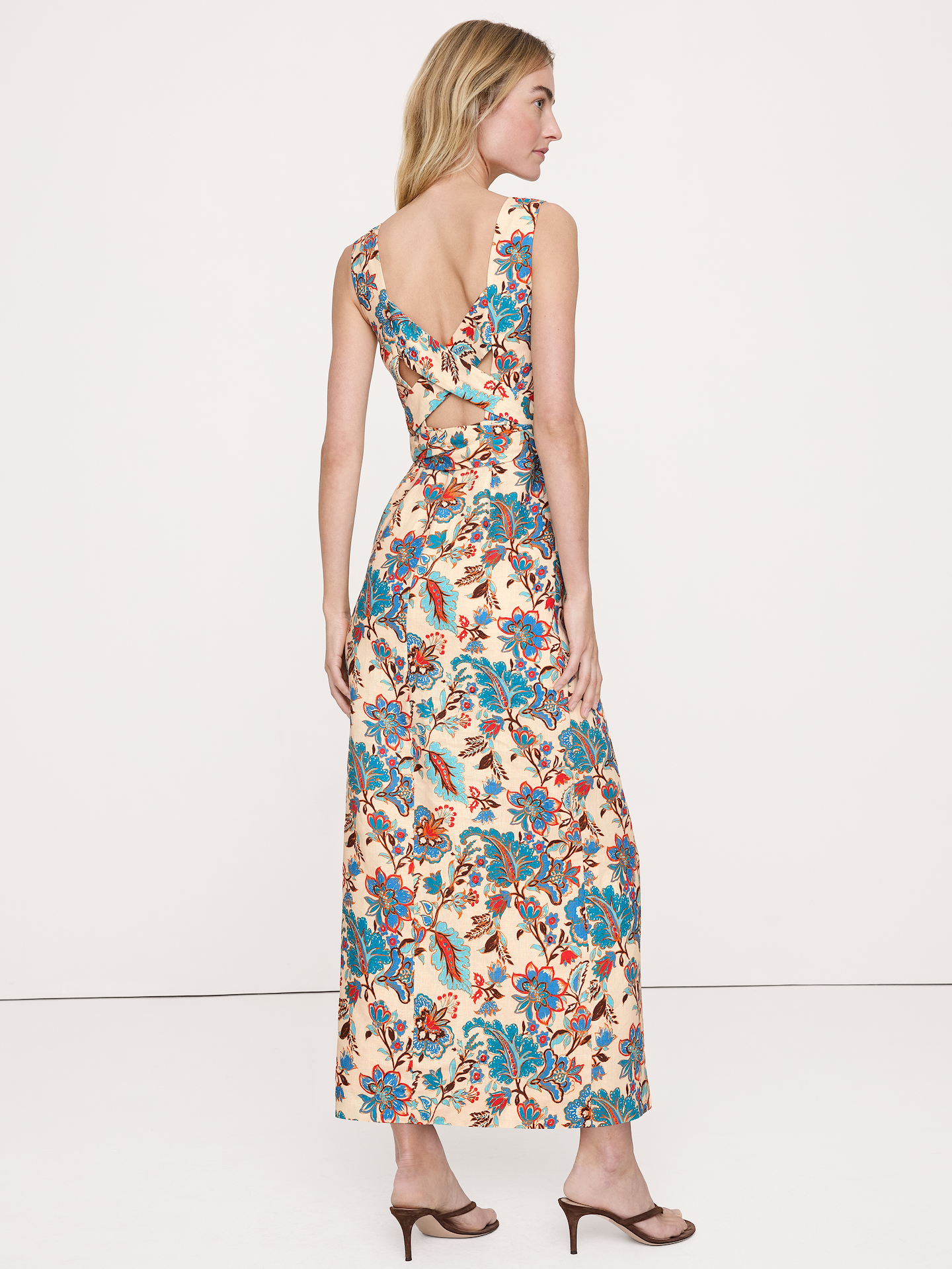 Image number 8 showing, Linen Crossback Maxi Dress