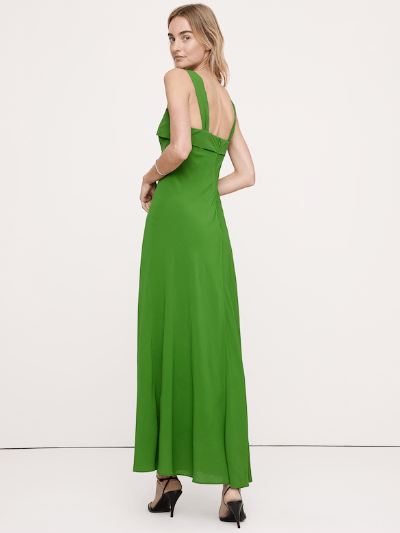 Drapey Georgette Bias-Cut Slip Dress