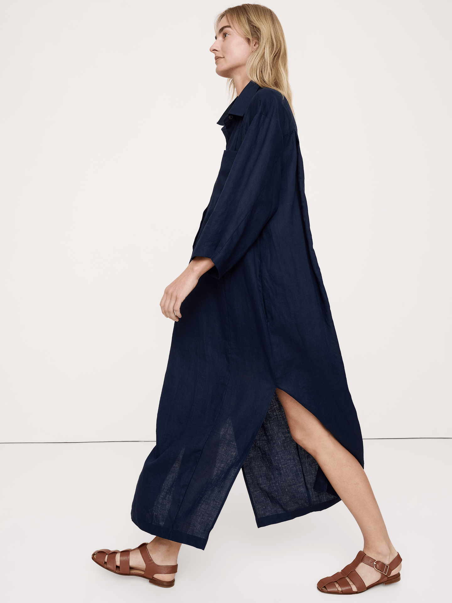 Image number 4 showing, Linen Popover Shirt Dress