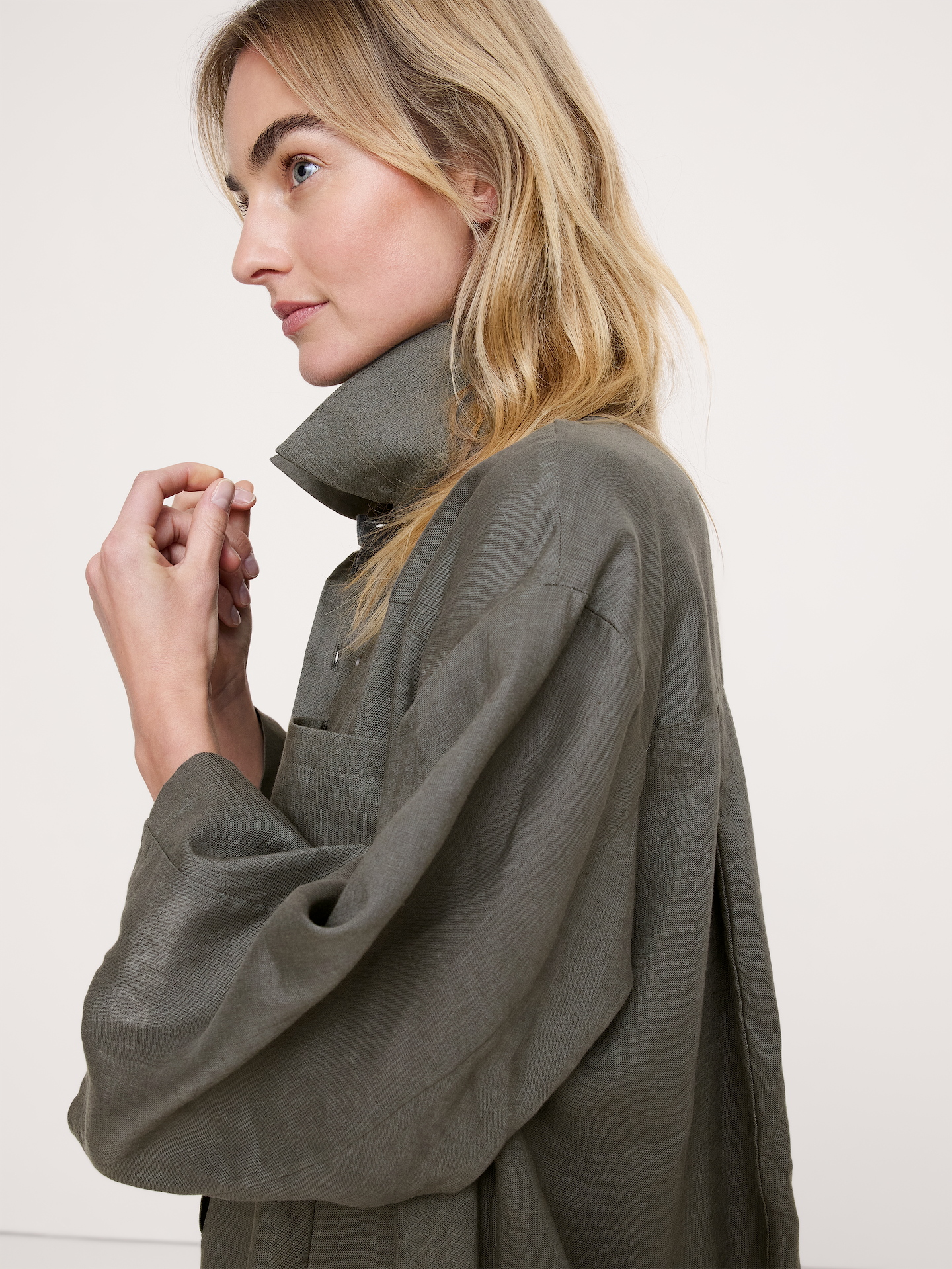 Image number 7 showing, Linen Popover Shirt Dress
