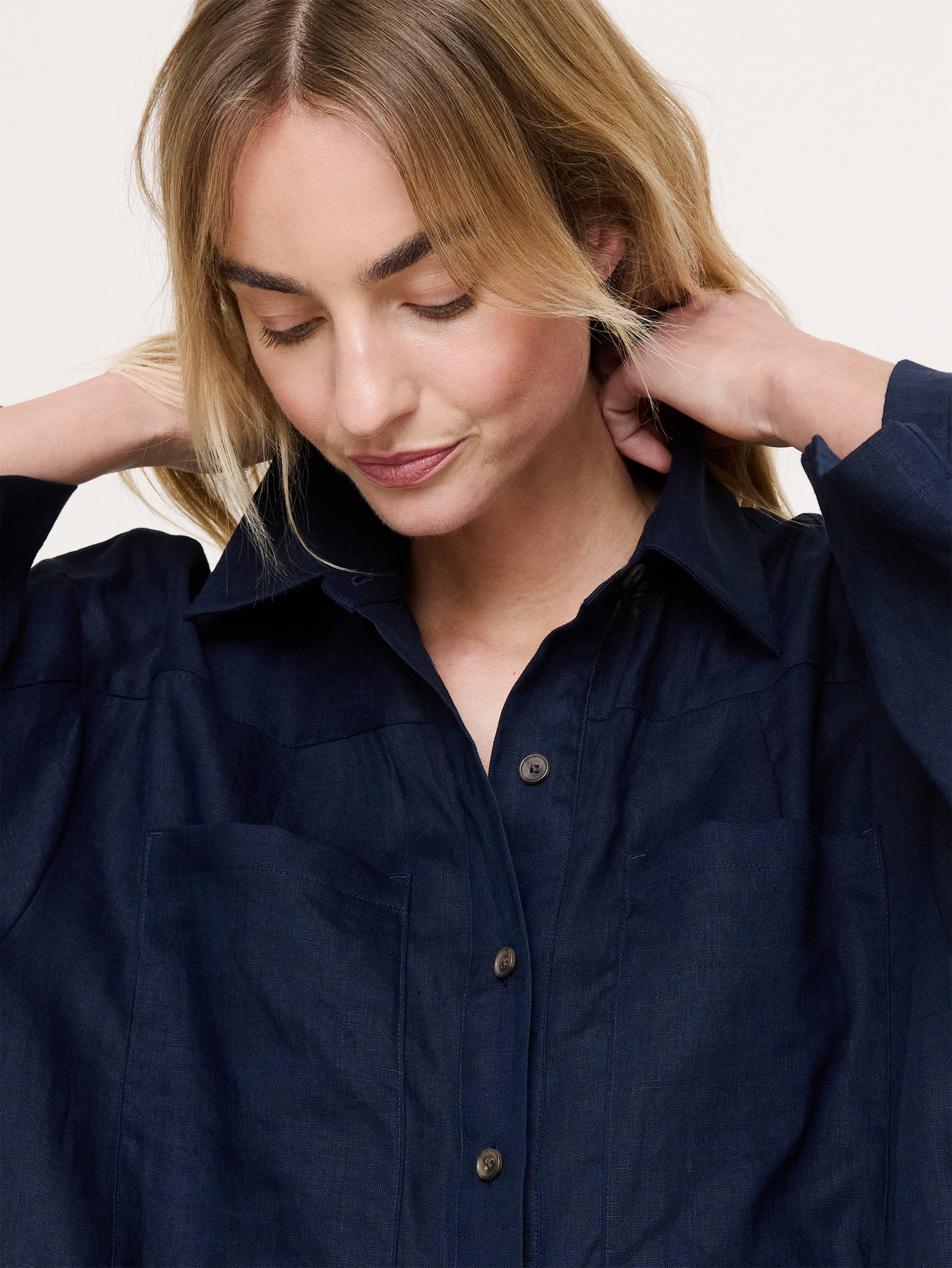 Image number 5 showing, Linen Popover Shirt Dress