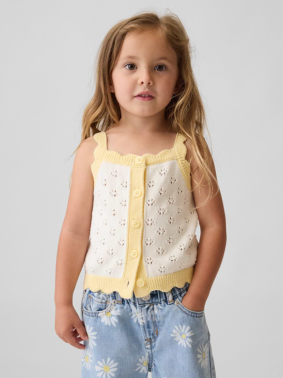 Baby & Toddler Pointelle Colorblock Sweater Tank