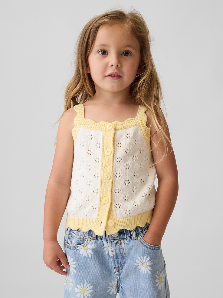 Image number 1 showing, Baby & Toddler Pointelle Colorblock Sweater Tank