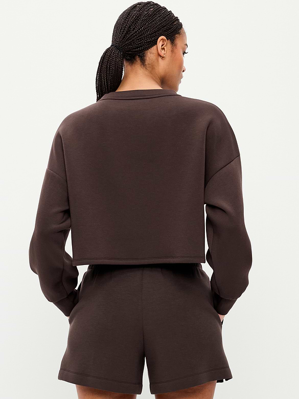 Bounce Fleece Crew-Neck Cropped Sweatshirt