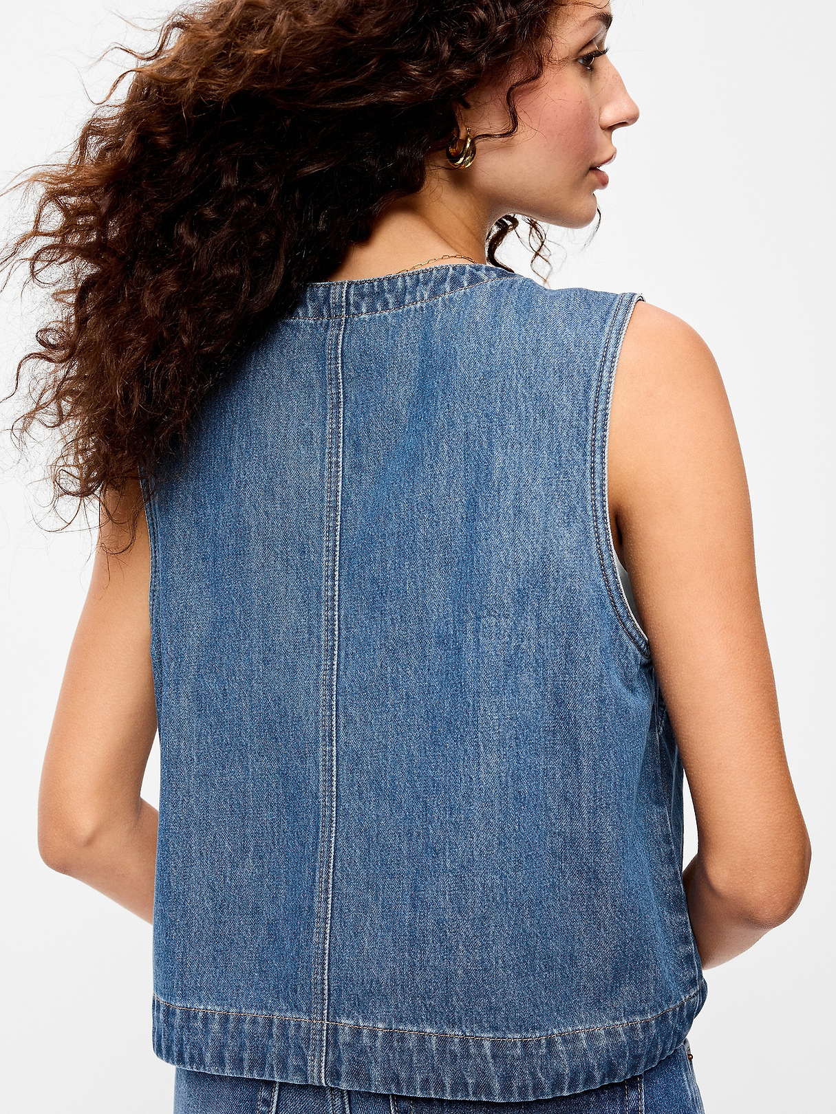 Zip-Front Denim Utility Vest | Old Navy