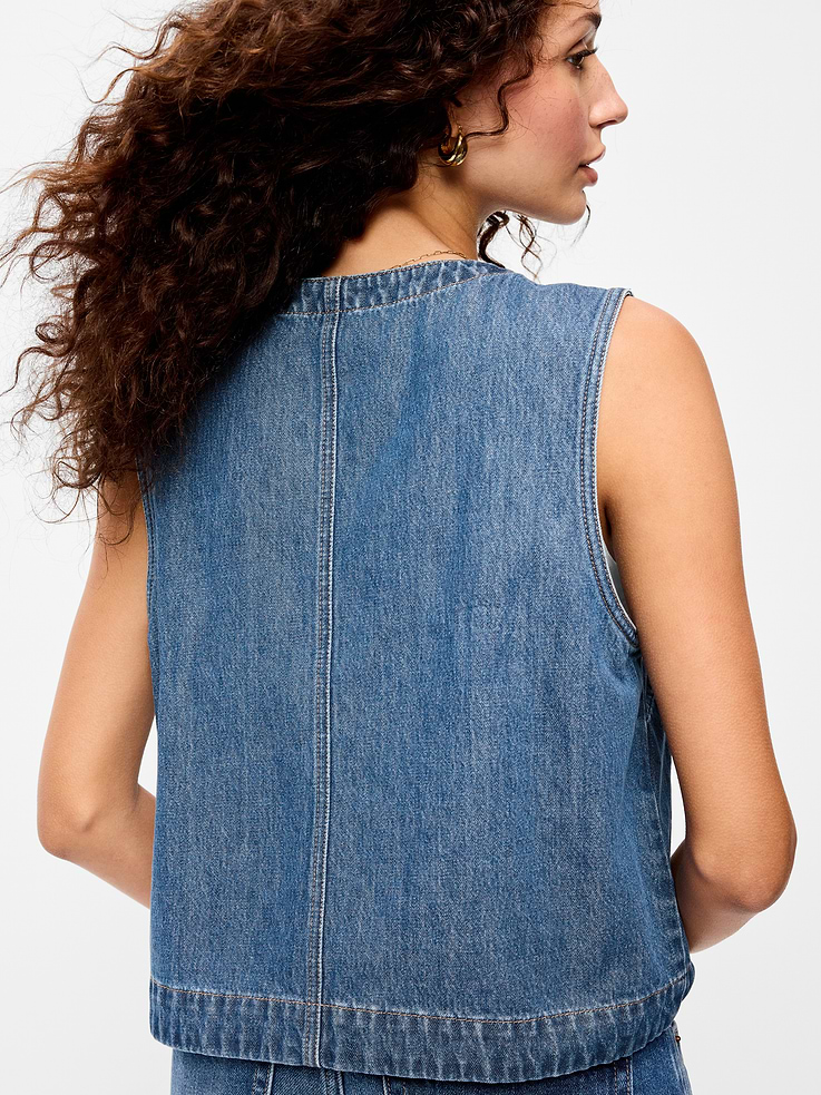 Image number 5 showing, Zip-Front Denim Utility Vest