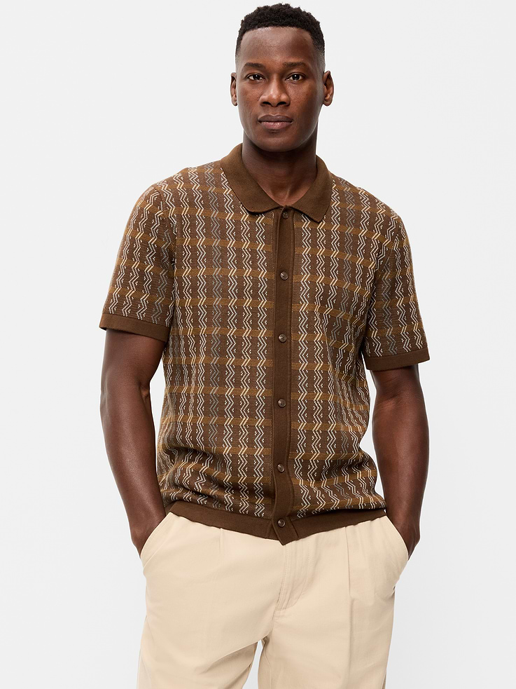 Image number 1 showing, Short-Sleeve Sweater Shirt