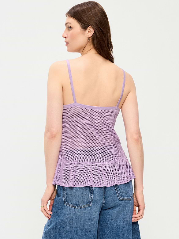 Metallic Peplum Tank Top
