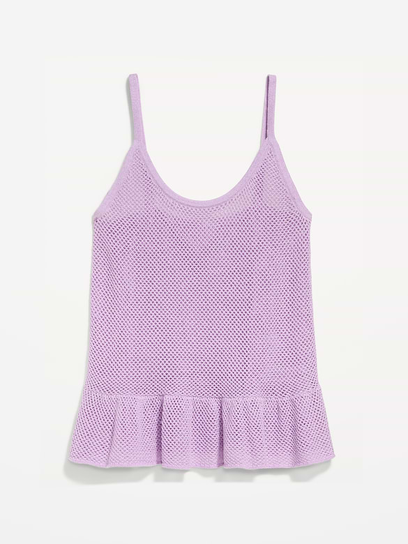 Metallic Peplum Tank Top