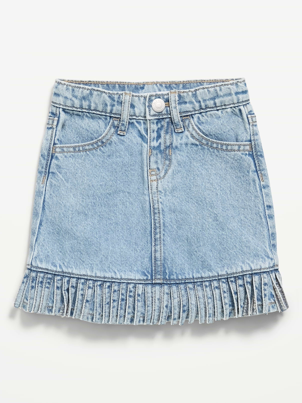 Image number 3 showing, High-Waisted Fringed-Hem Jean Skirt for Toddler Girls