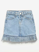 Image number 3 showing, High-Waisted Fringed-Hem Jean Skirt for Toddler Girls