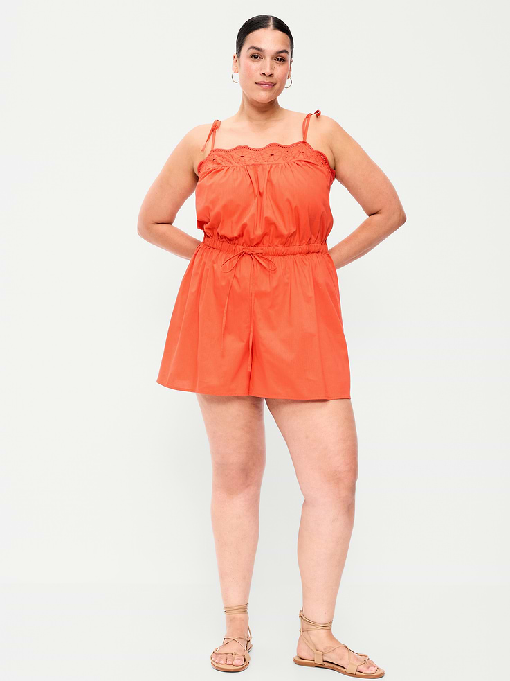 Image number 8 showing, Eyelet Tie-Strap Romper