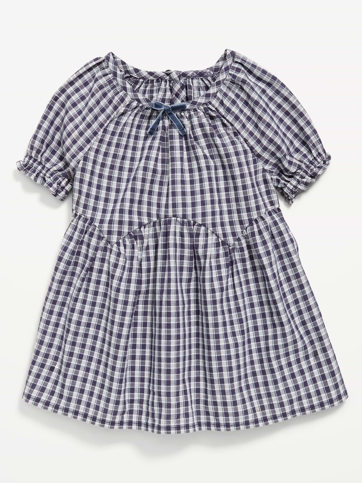 Image number 1 showing, Short-Sleeve Plaid Swing Dress for Baby