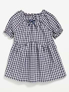 Image number 1 showing, Short-Sleeve Plaid Swing Dress for Baby