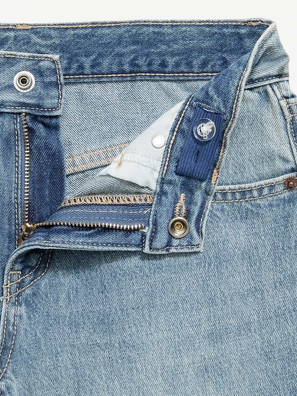 Jean déchiré coupe très généreuse jambe large à taille mi-basse pour fille