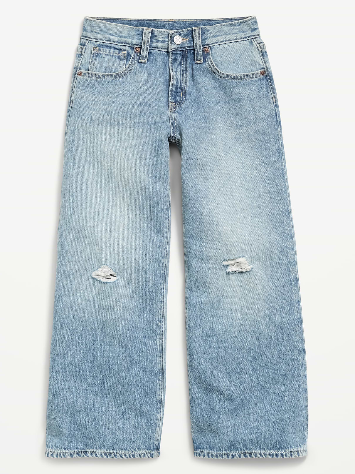 Image number 4 showing, Mid-Rise Ripped Super Baggy Wide-Leg Jeans for Girls