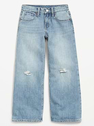 Image number 4 showing, Mid-Rise Ripped Super Baggy Wide-Leg Jeans for Girls