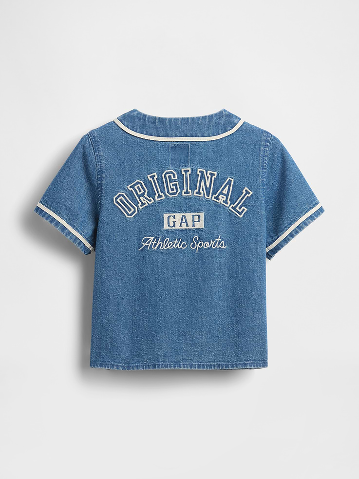 Image number 3 showing, Baby & Toddler Denim Varsity Logo Baseball Shirt