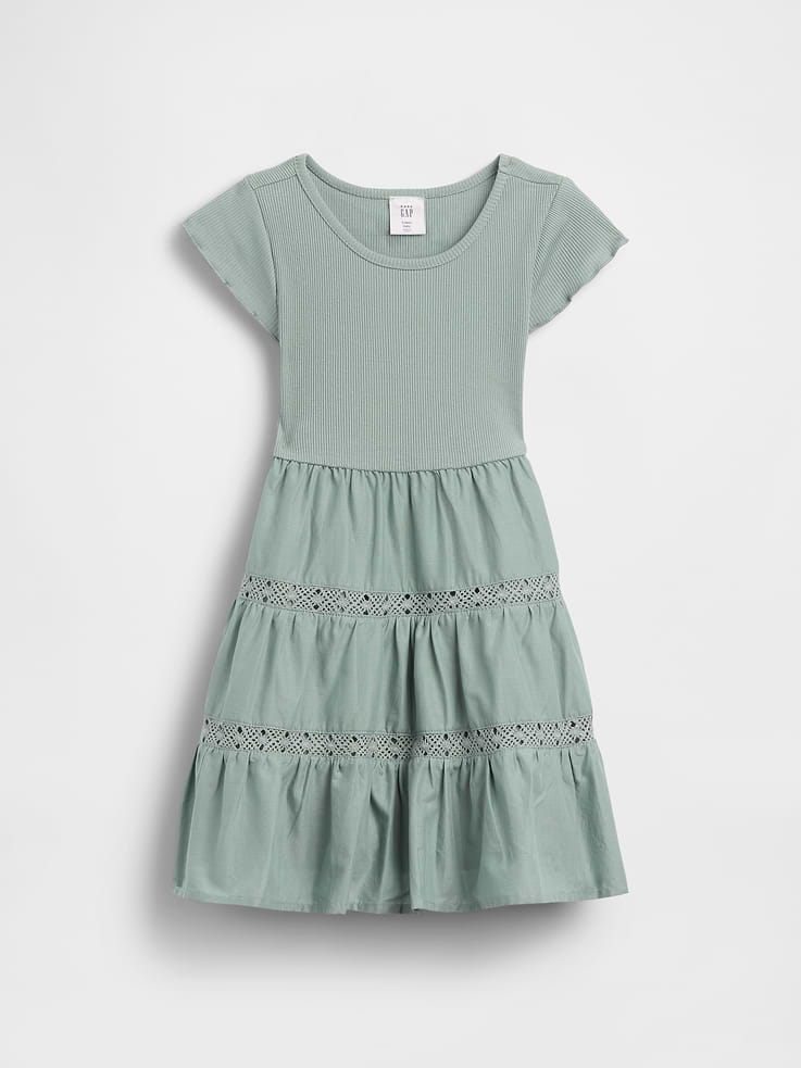 Image number 2 showing, Baby & Toddler Tiered Lace-Trim Dress