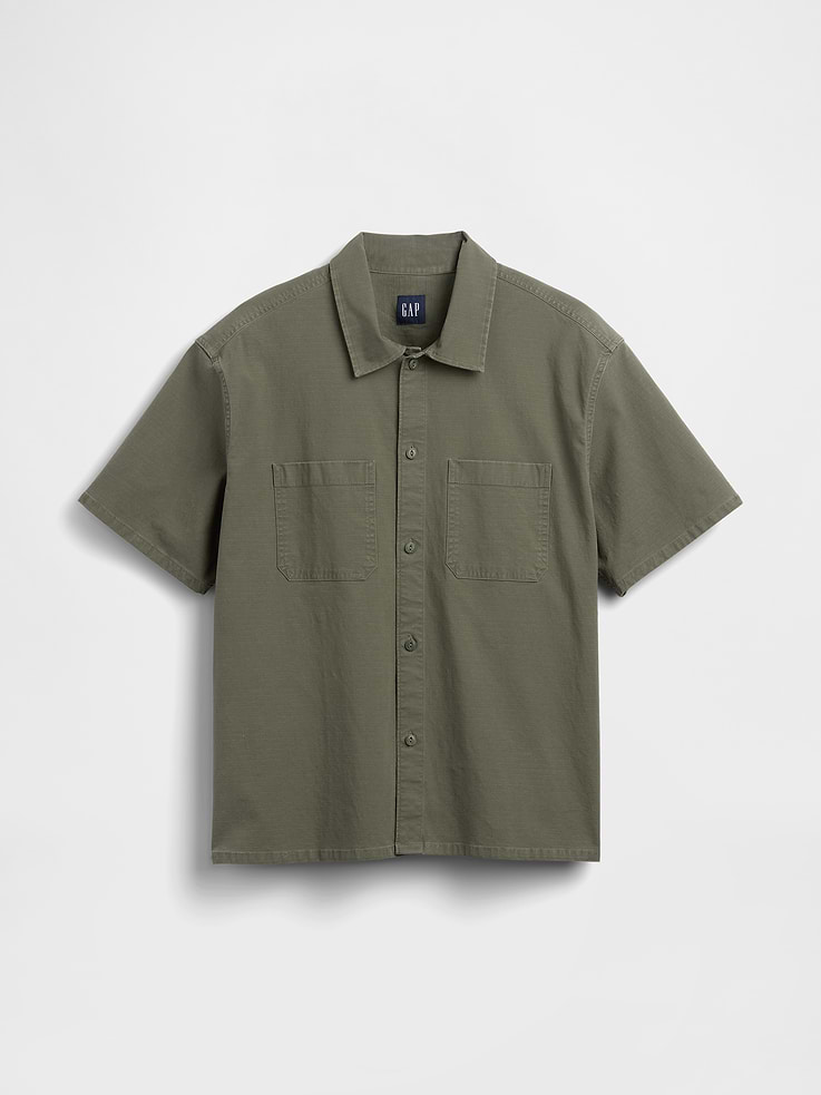 Image number 5 showing, Relaxed Straight-Hem Utility Shirt