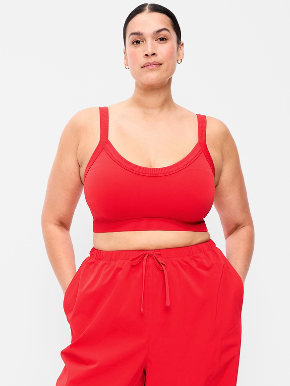 Light Support Fluid Seamless Ribbed Sports Bra