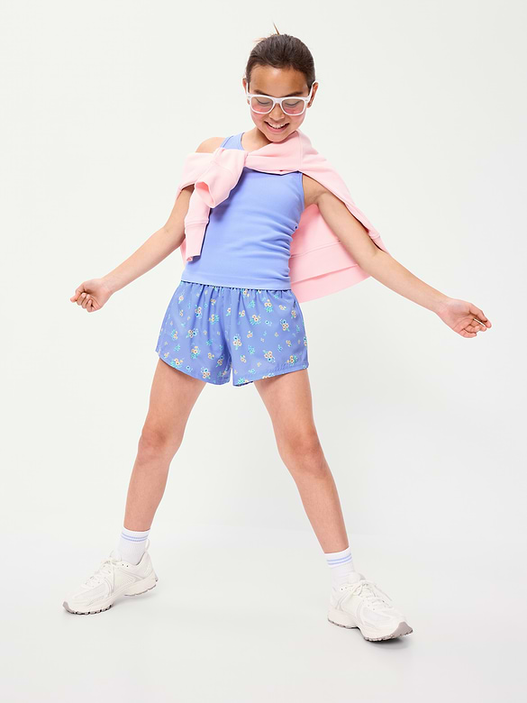High-Waisted StretchTech Performance Shorts for Girls