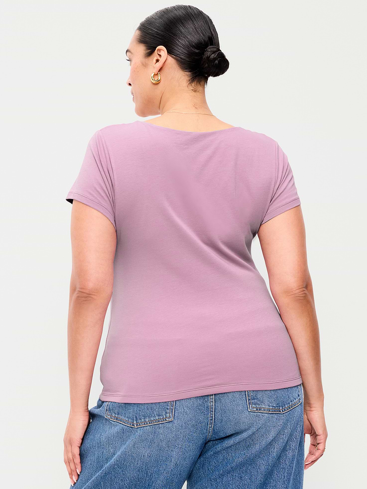 Image number 8 showing, Hug Double-Layer Scoop-Neck Top
