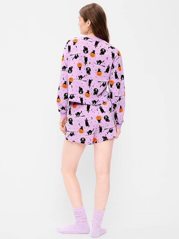 Halloween Pajama T-Shirt and Shorts Set for Women