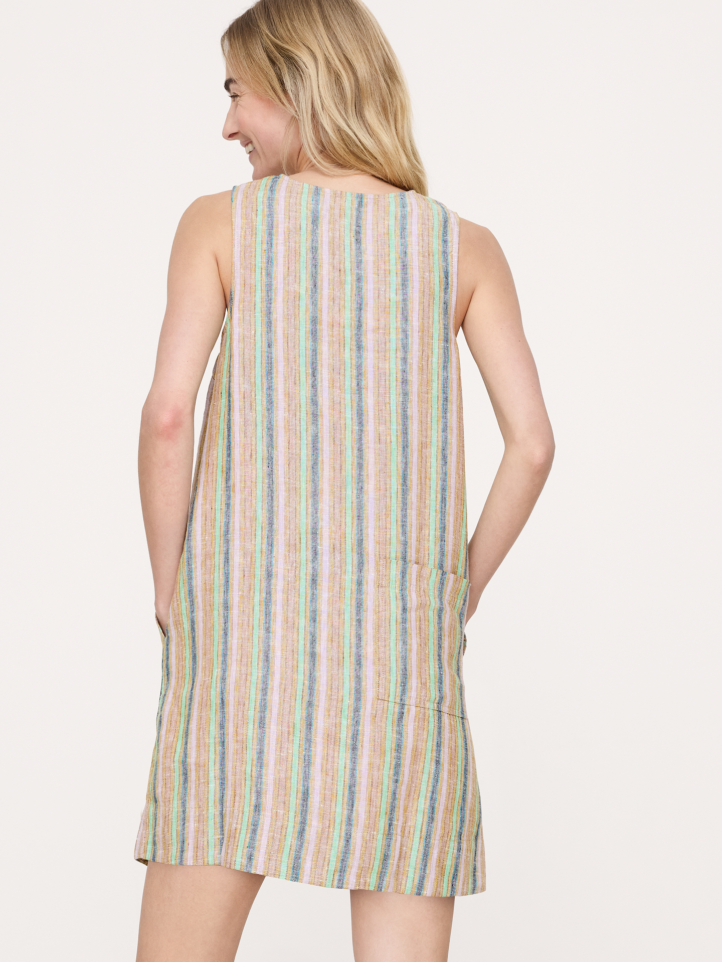 L'image numéro 3 présente Robe droite en lin