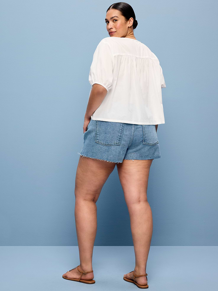 Image number 8 showing, Extra High-Waisted Denim Micro Short -- 2.5-inch inseam