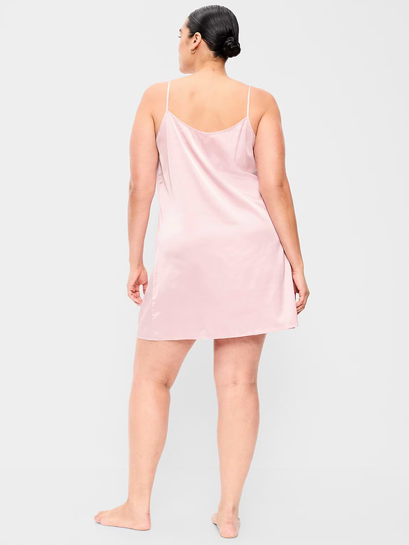 Satin Lace-Trim Sleep Dress