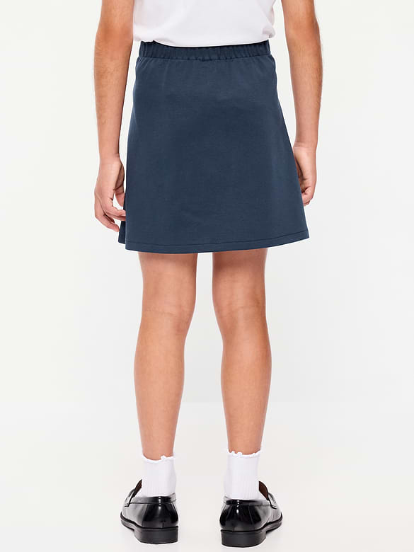 School Uniform Ponte-Knit Wrap-Front Skort for Girls