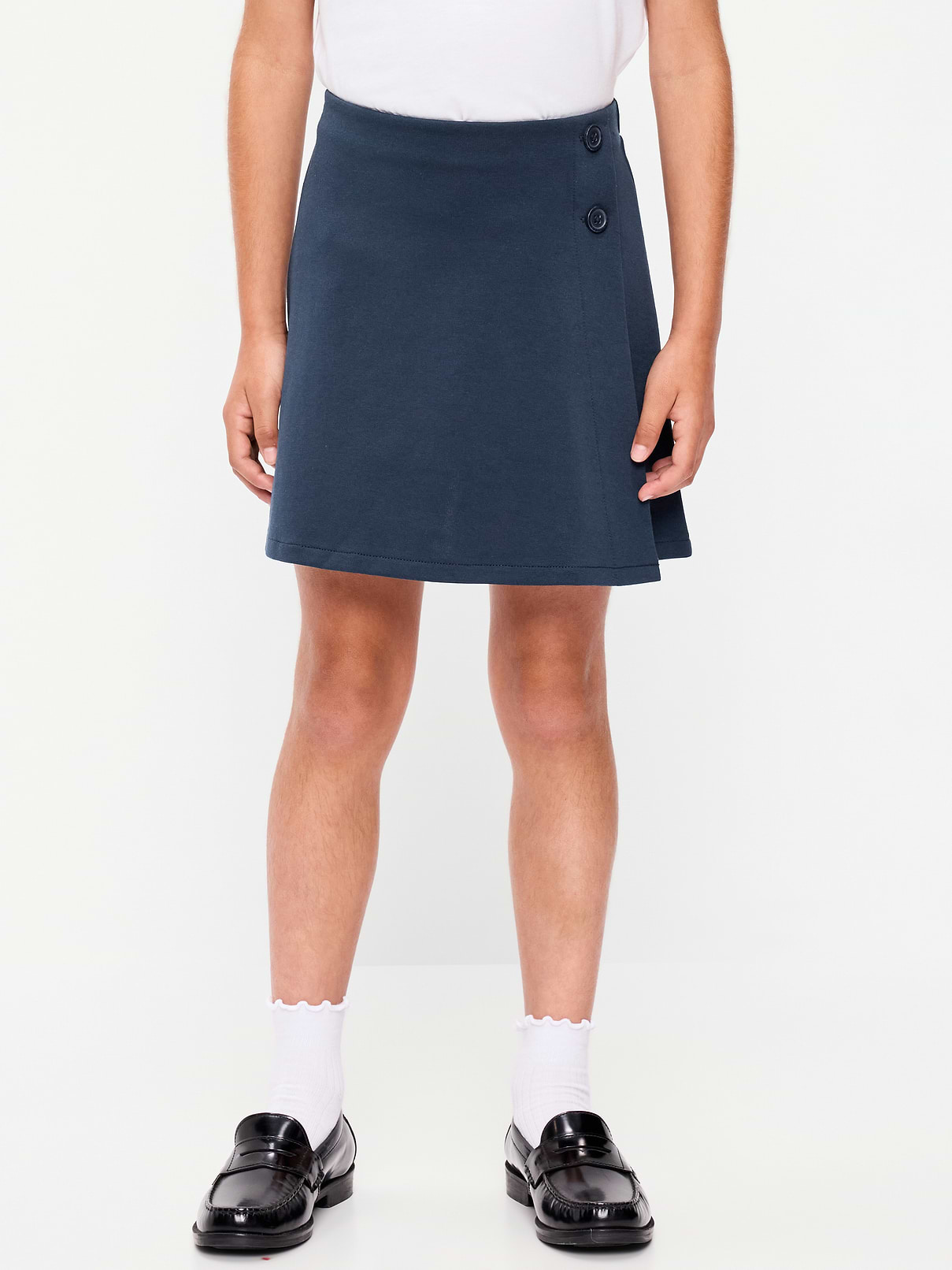 Image number 1 showing, School Uniform Ponte-Knit Wrap-Front Skort for Girls