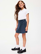 Image number 3 showing, School Uniform Ponte-Knit Wrap-Front Skort for Girls