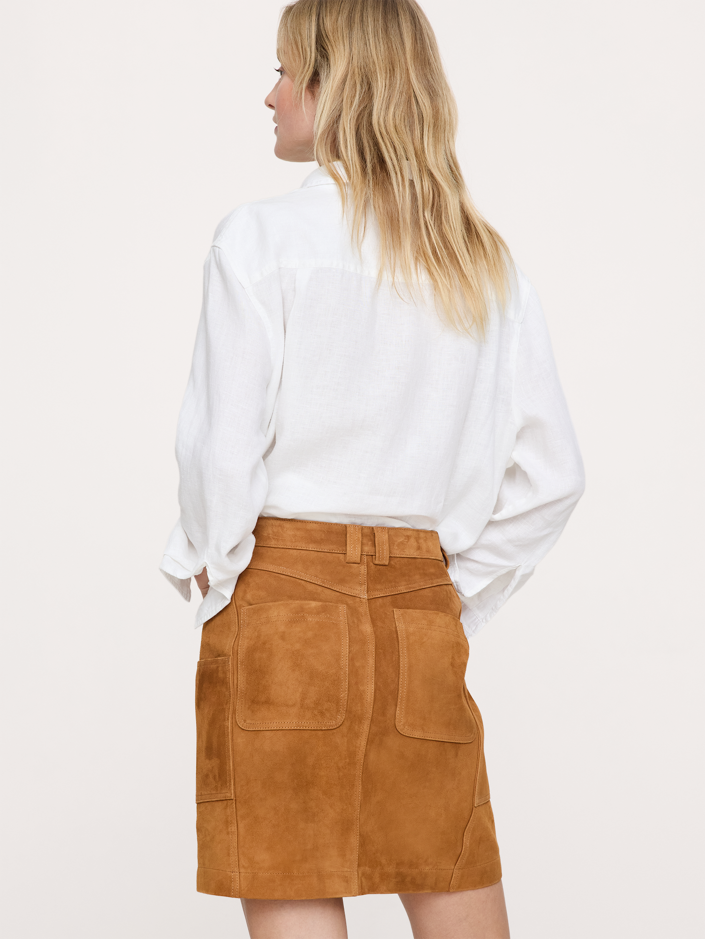 Image number 2 showing, Paneled Suede Mini Skirt