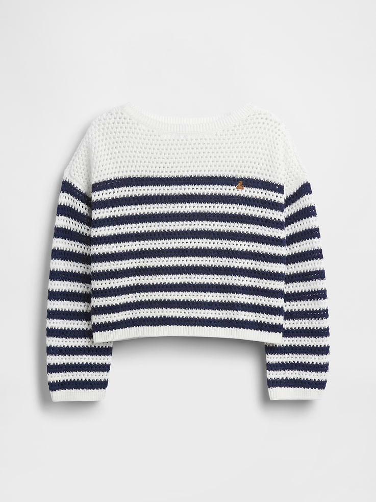 Image number 2 showing, Kids100% Cotton Crochet Oversized Sweater