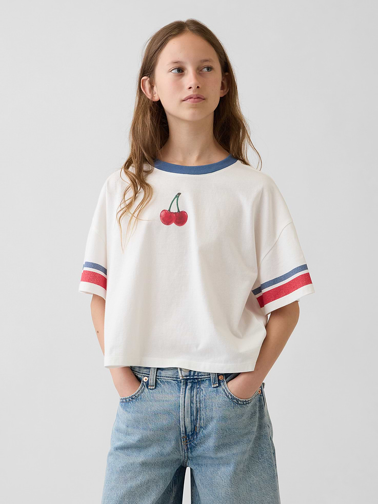 Image number 1 showing, Kids Oversized Boxy Graphic T-Shirt