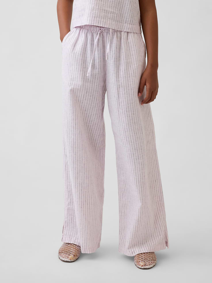 Image number 3 showing, Kids Linen-Cotton Easy Wide-Leg Pants