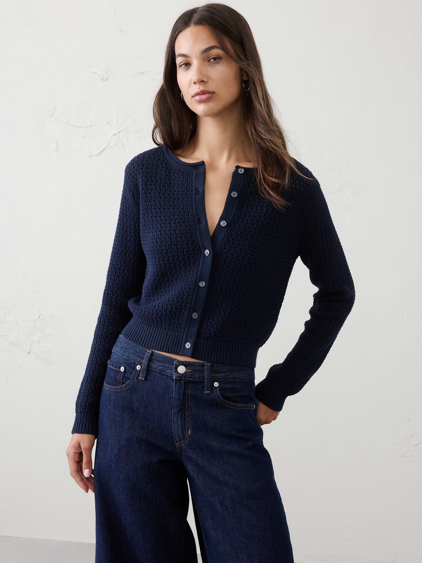 Image number 1 showing, Cotton Crochet Cropped Cardigan