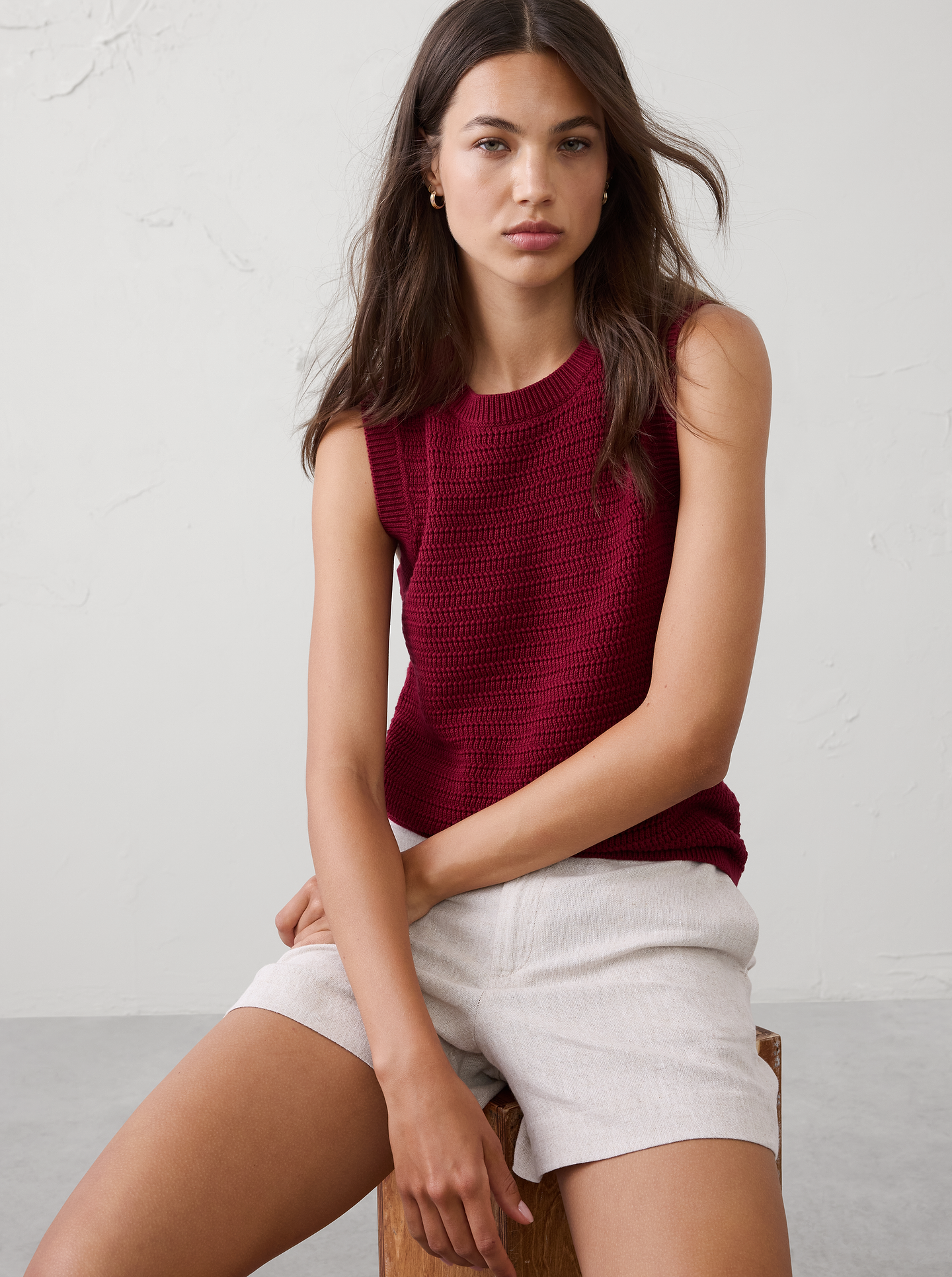 Image number 1 showing, Textured Sweater Shell