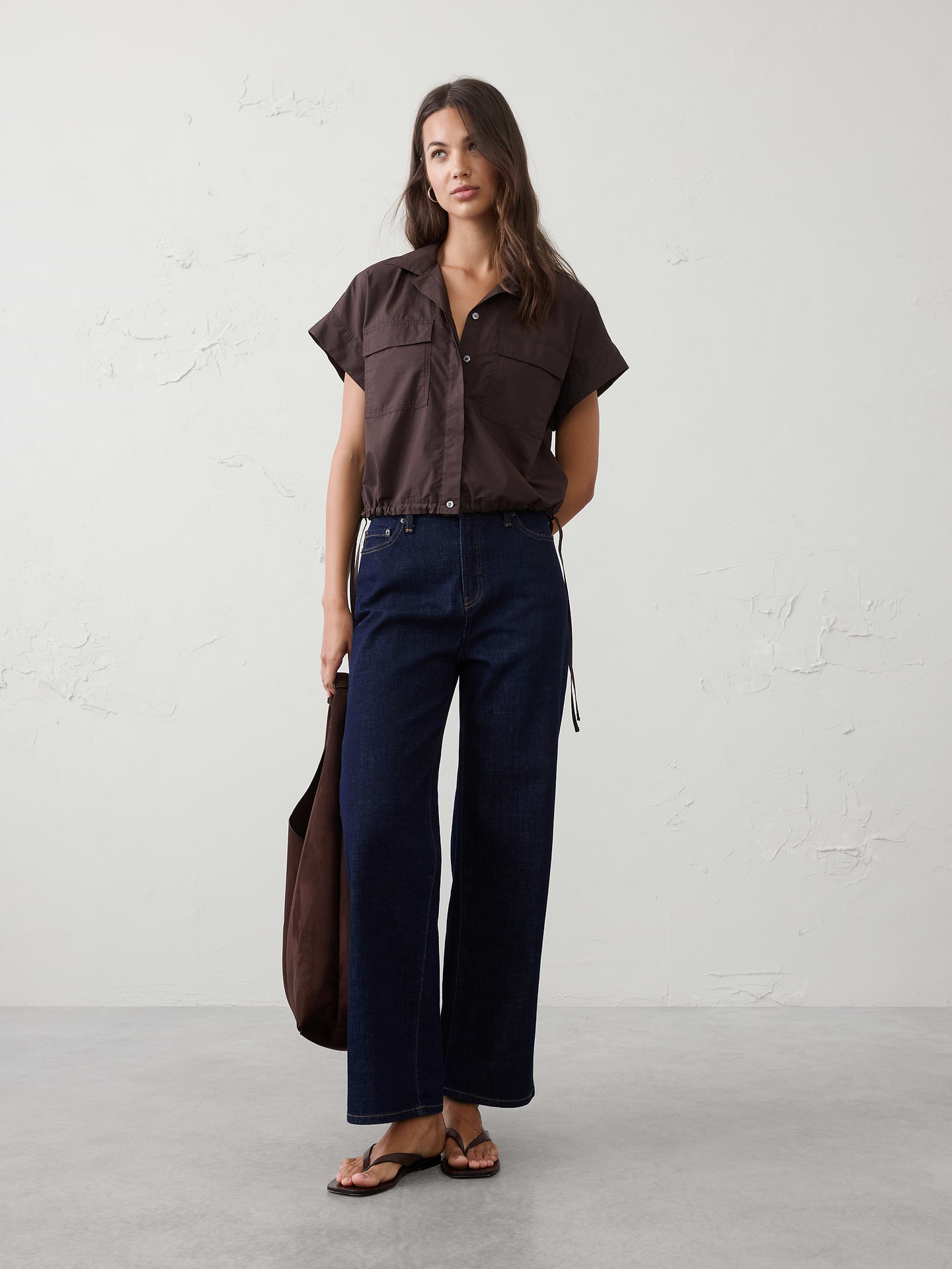 Image number 1 showing, Drawstring-Hem Shirt