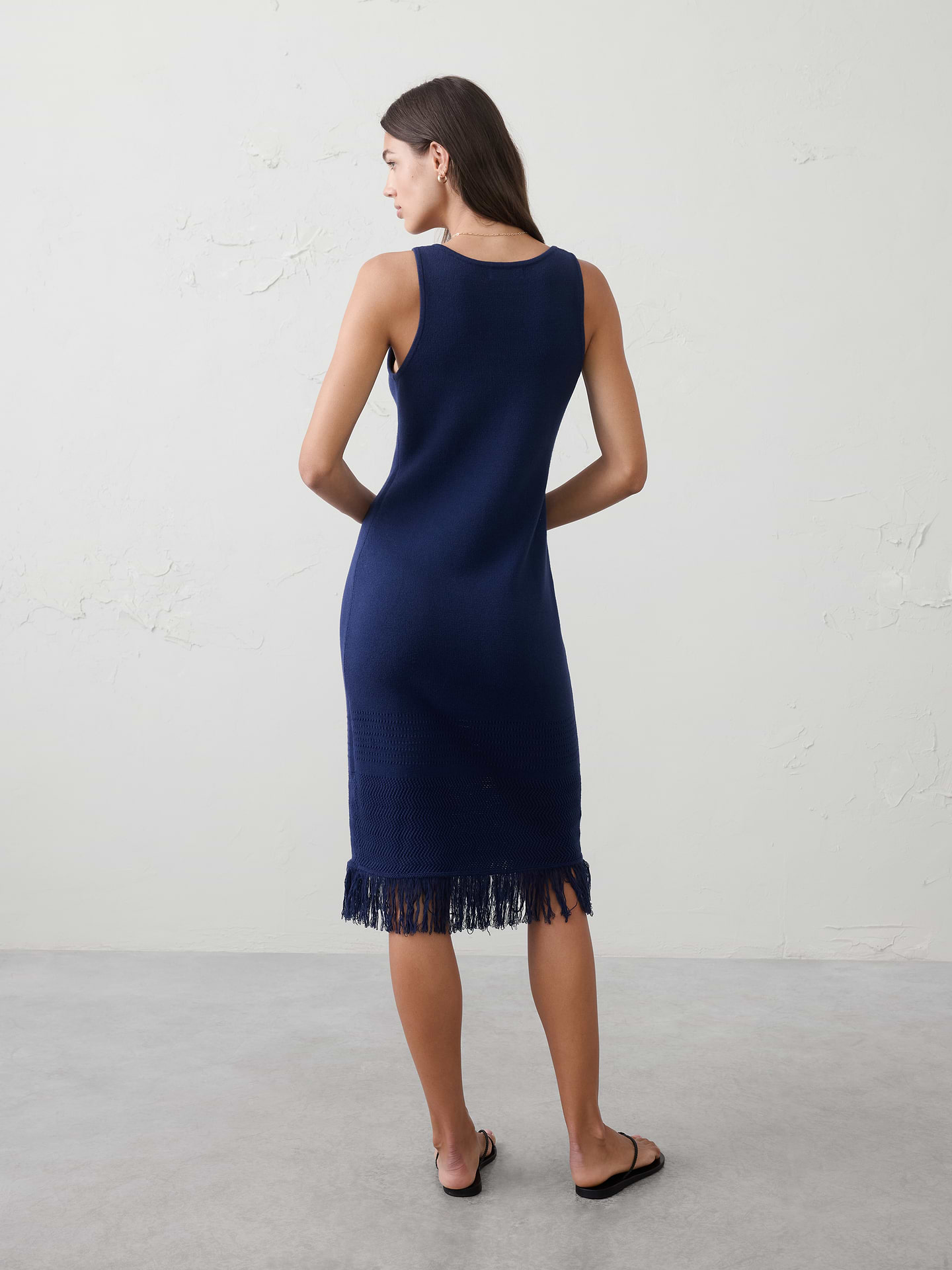 Image number 2 showing, Frayed-Hem Tank Midi Dress