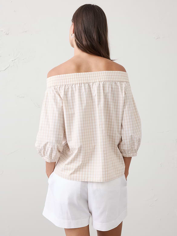 Off-Shoulder Smocked Top