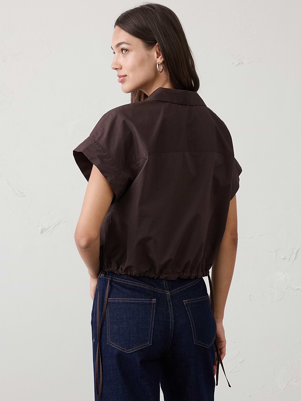 Drawstring-Hem Shirt