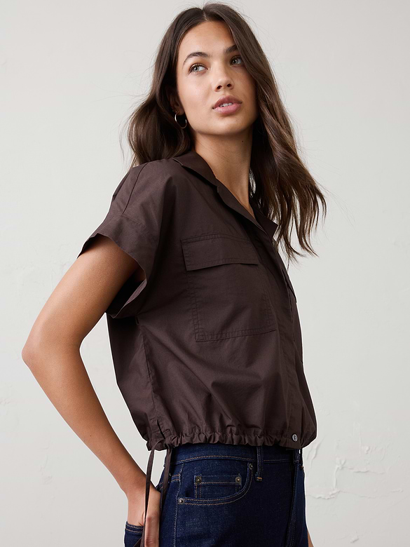 Drawstring-Hem Shirt