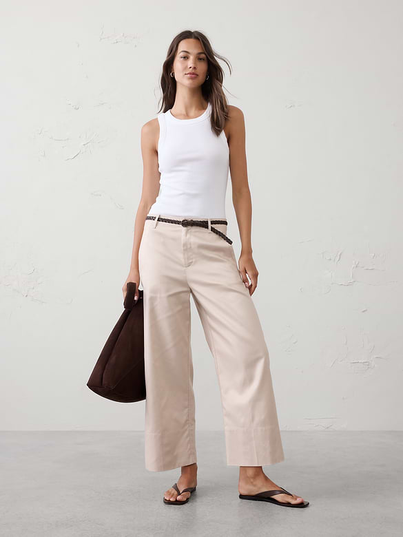Wide-Leg High-Rise Cropped Pant